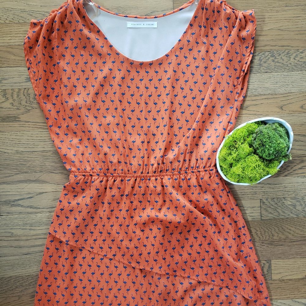 Modcloth - Peaches N Cream Flamingo Dress